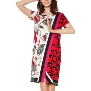 Desigual Multicolour Printed Cecilio Crew Neck Mini Dress Size Medium